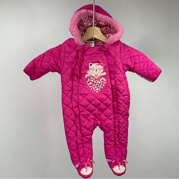 Duck Goose Baby Snow Quilted Padded Hooded Bunting One Piece Snowsuit 3-6 Mo - Picture 1 of 9